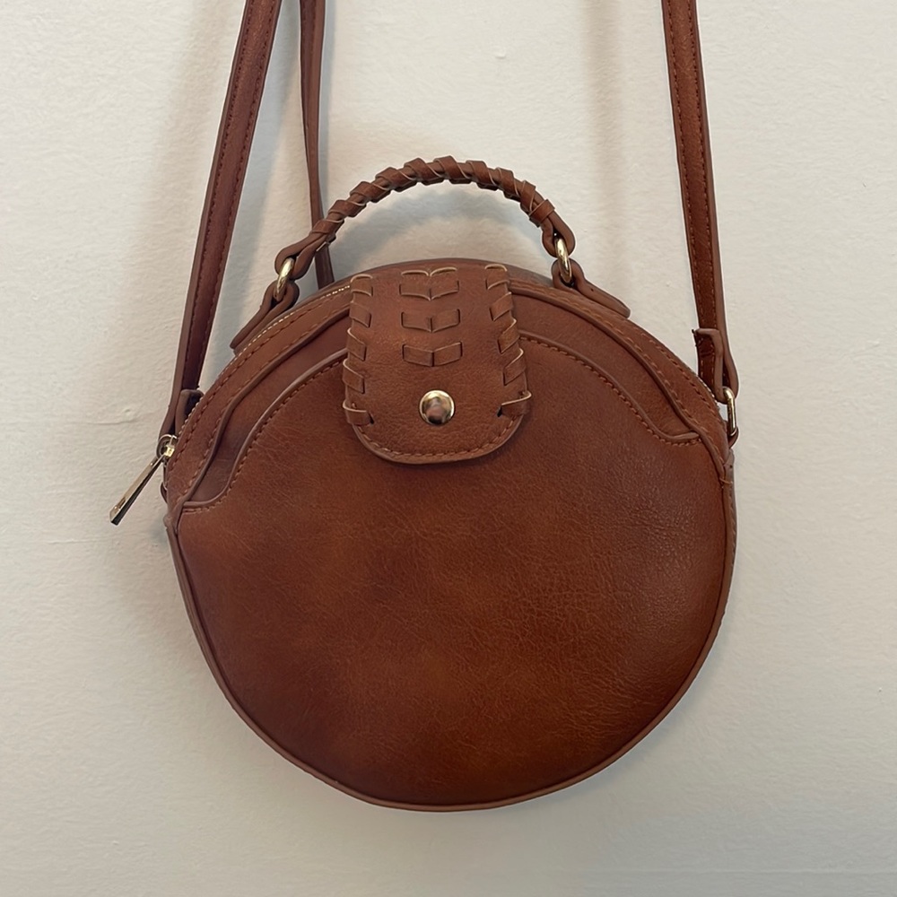 Sole Society- Round Faux Leather Crossbody Purse